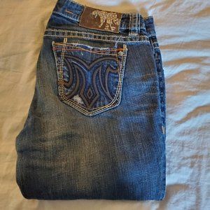 MEK Women's Distressed Frisco Bootcut Jeans Size 27/32